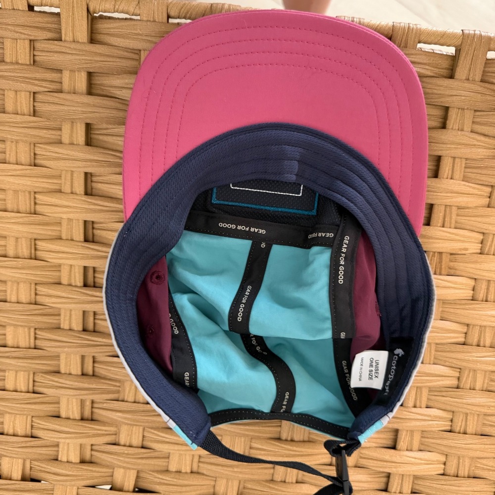 Cotopaxi Altitude Tech 5-Panel Hat Recycled Nylon Colorblock Pink Blue Maroon - Picture 5 of 8